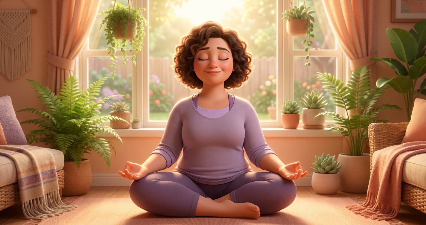 Yoga ochtend routine illustratie